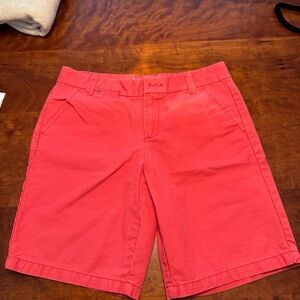 Womens Red Boyfriend Roll-up Shorts